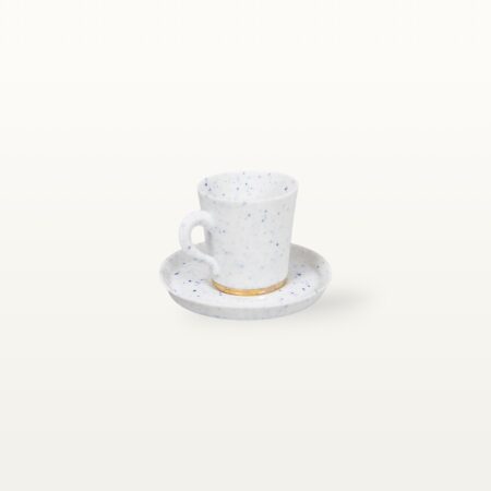 Alternative view of Porzellan Espressotasse und Unterteller - Gesprenkelt