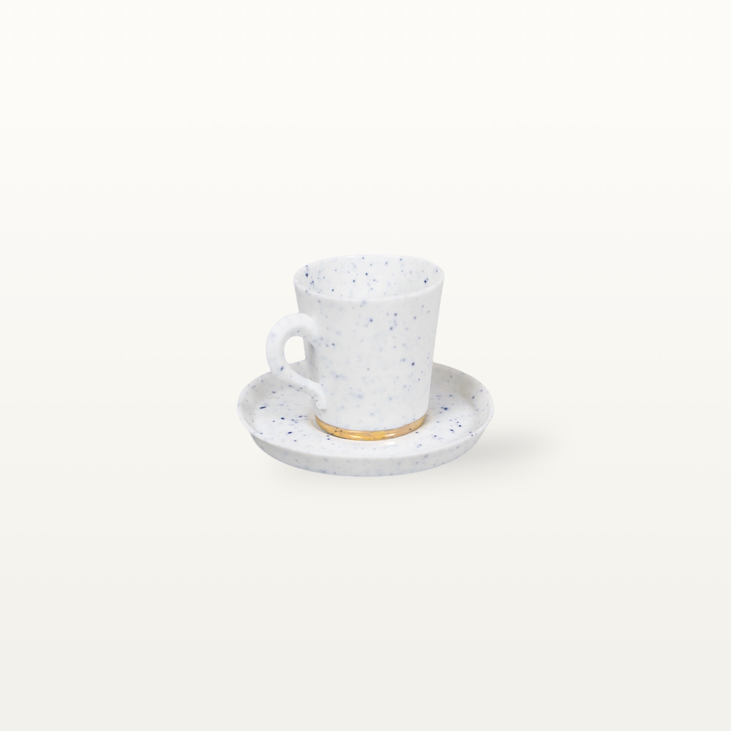 Porzellan Espressotasse und Unterteller - Gesprenkelt – Bild 2
