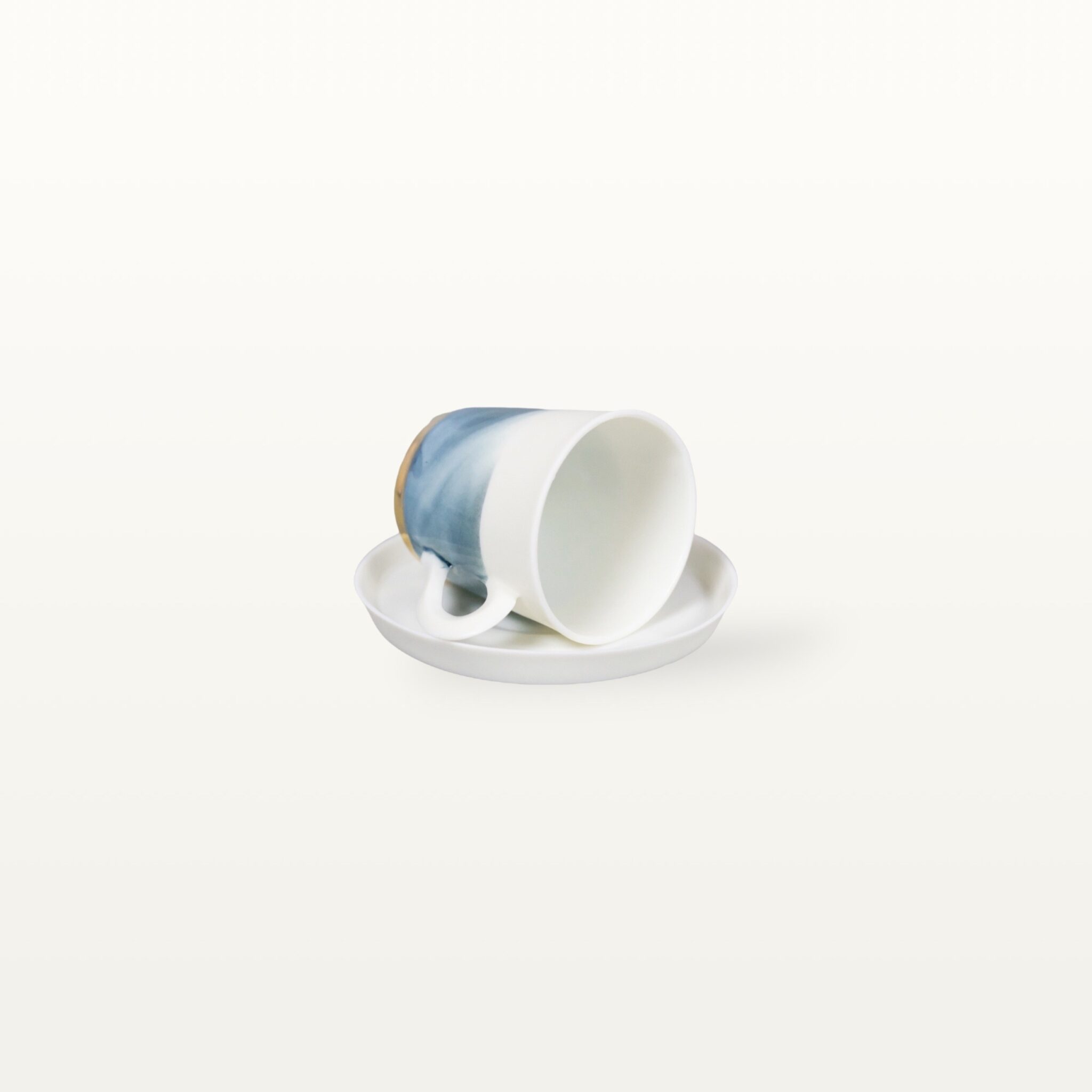 Porzellan Espressotasse und Unterteller - Blau 3 Porzellan Espressotasse und Unterteller - Blau – Bild 3