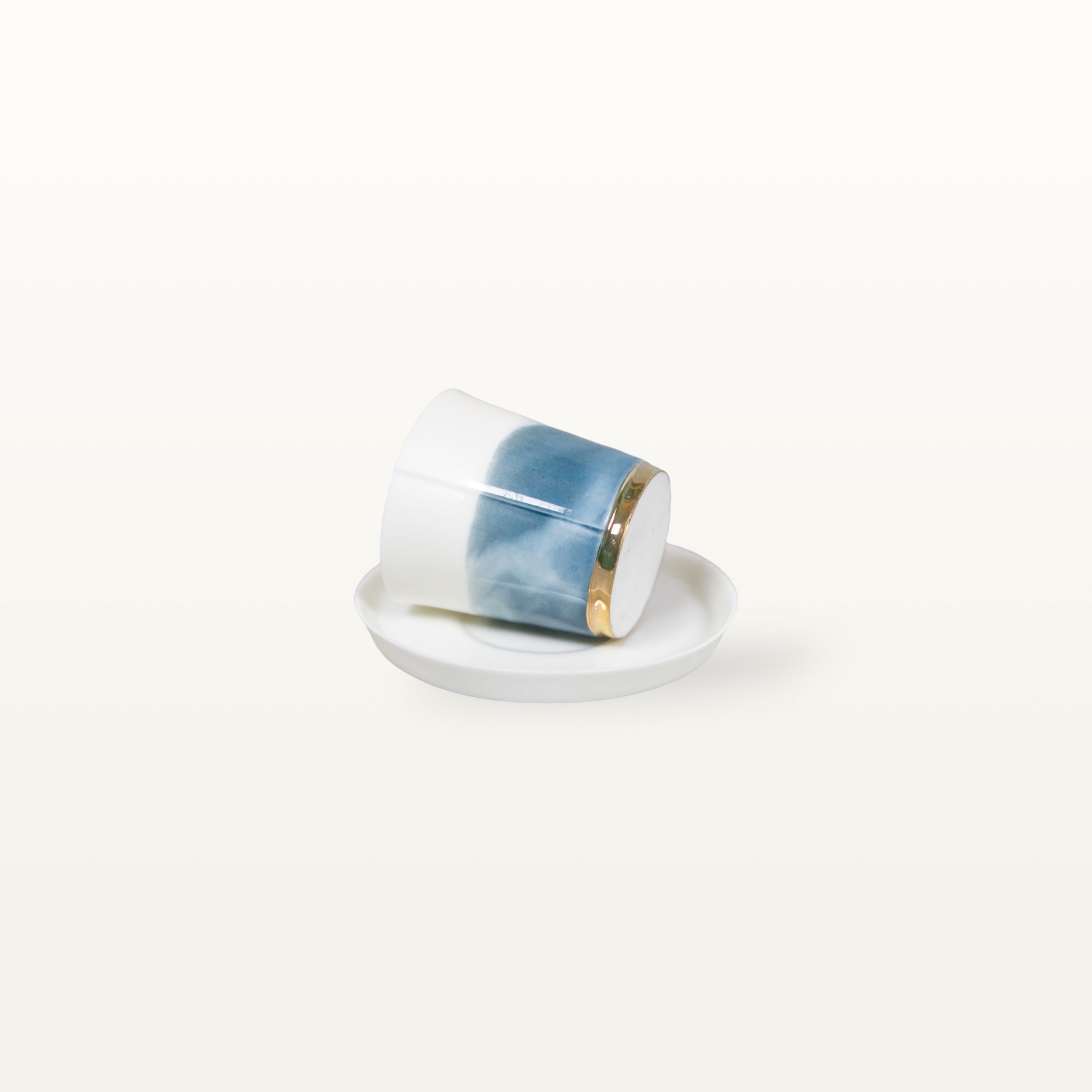 Porzellan Espressotasse und Unterteller - Blau 4 Porzellan Espressotasse und Unterteller - Blau – Bild 4