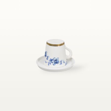 Porzellan Espressotasse und Unterteller - Blumen – Bild 4