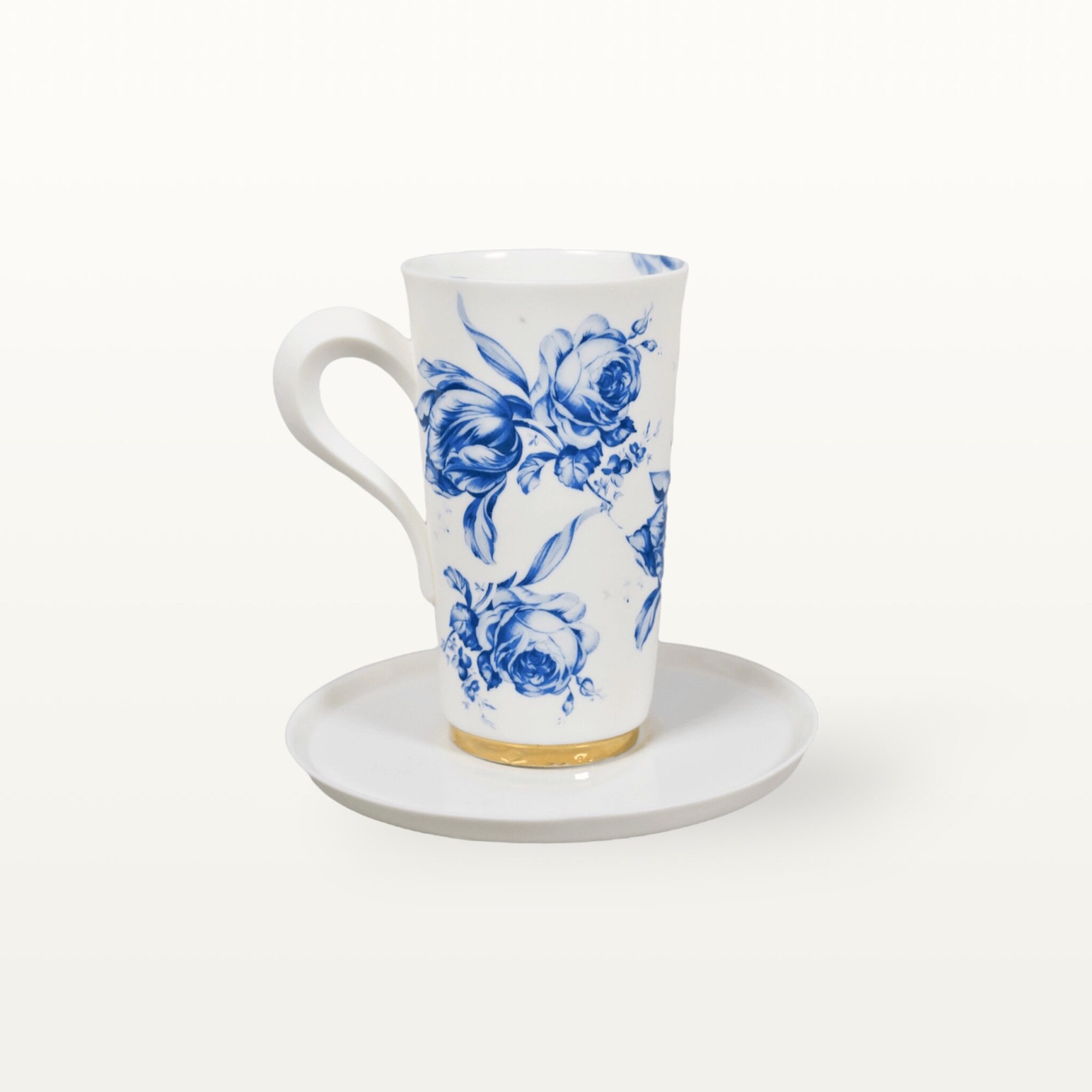 Große Porzellantasse mit Untertasse - Blumen 6 Große Porzellantasse mit Untertasse - Blumen – Bild 6