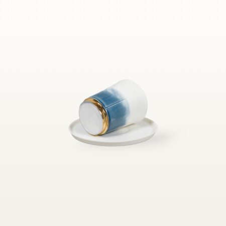 Alternative view of Kleine Tasse und Unterteller aus Porzellan - Blau