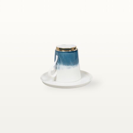 Kleine Tasse und Unterteller aus Porzellan - Blau – Bild 3