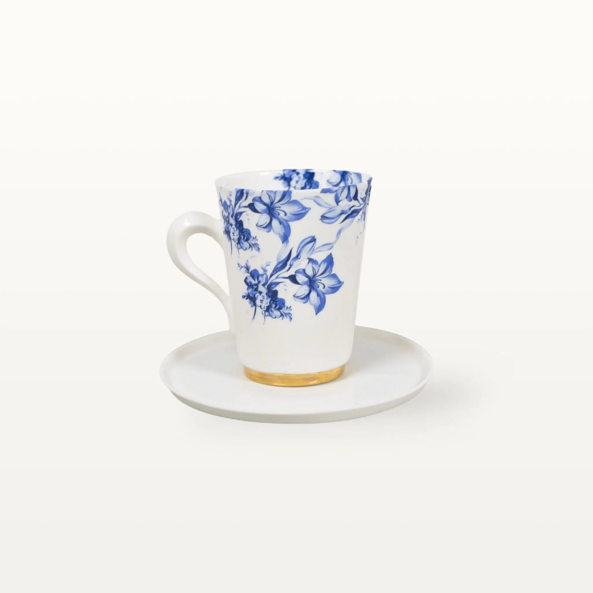 Mittlere Porzellantasse mit Untertasse - Blumen 3 Mittlere Porzellantasse mit Untertasse - Blumen – Bild 3