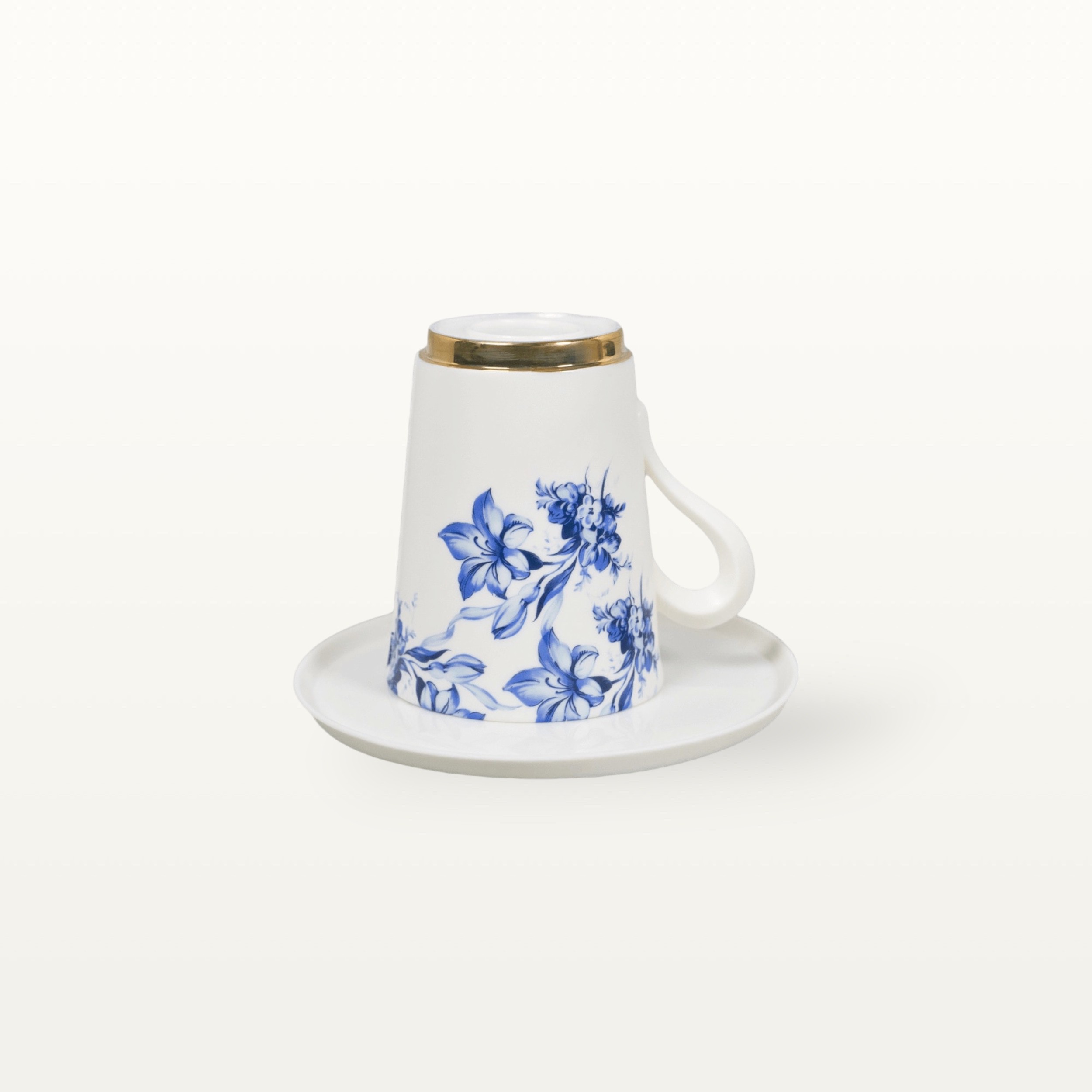 Mittlere Porzellantasse mit Untertasse - Blumen 4 Mittlere Porzellantasse mit Untertasse - Blumen – Bild 4