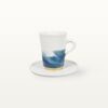 Mittlere Porzellantasse mit Untertasse - Blau 10