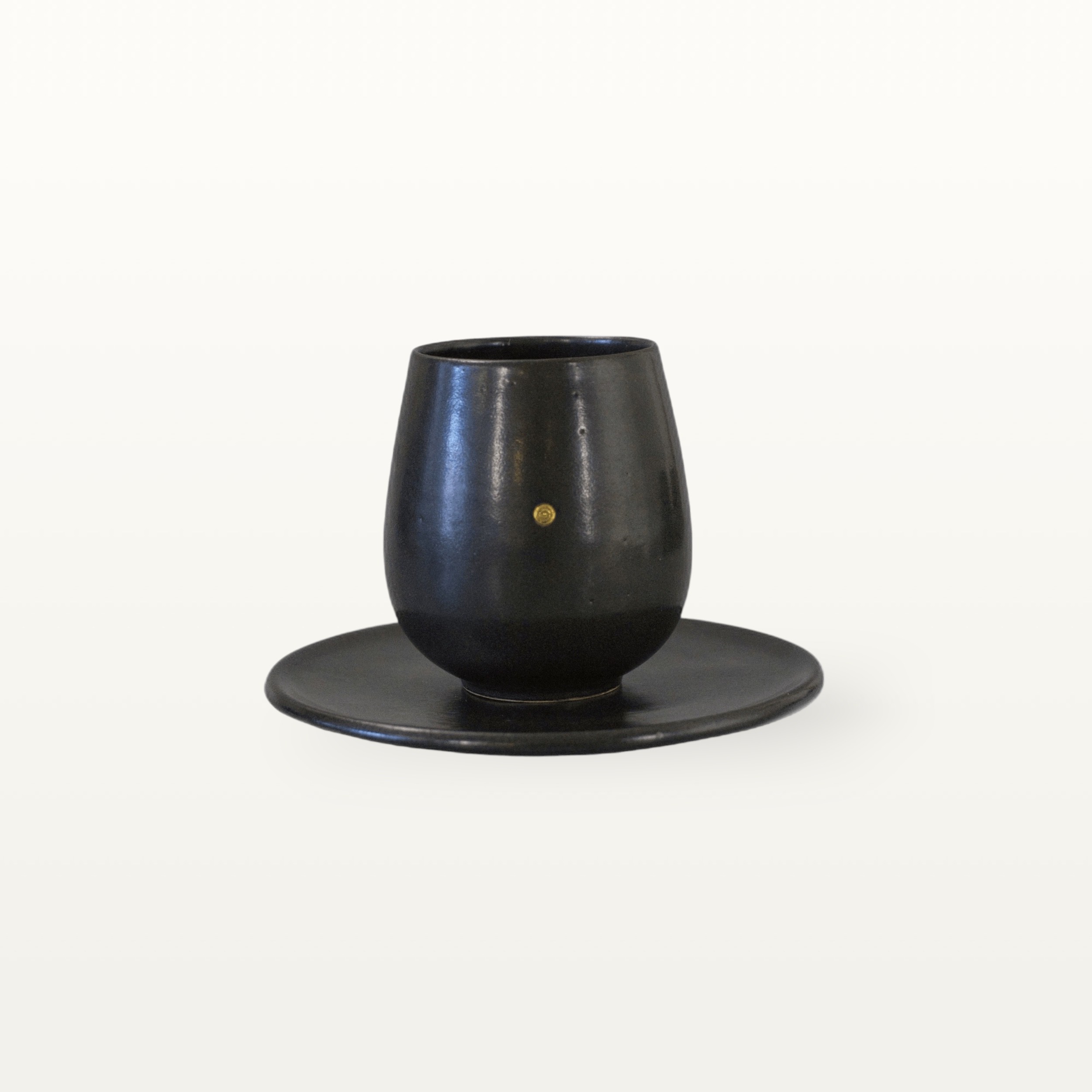 Set: Becher bauchig und kleiner Teller - Steinbrecher