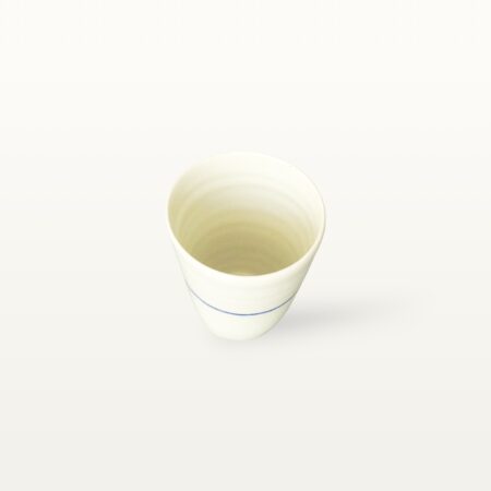 Porzellan Becher mit blauer Linie 6 Porzellan Becher mit blauer Linie – Bild 3
