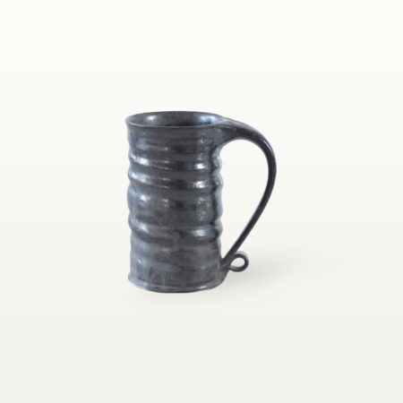 Gerade, hohe Keramiktasse - schwarz