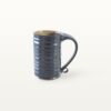 Gerade, hohe Keramiktasse - braun und schwarz 11