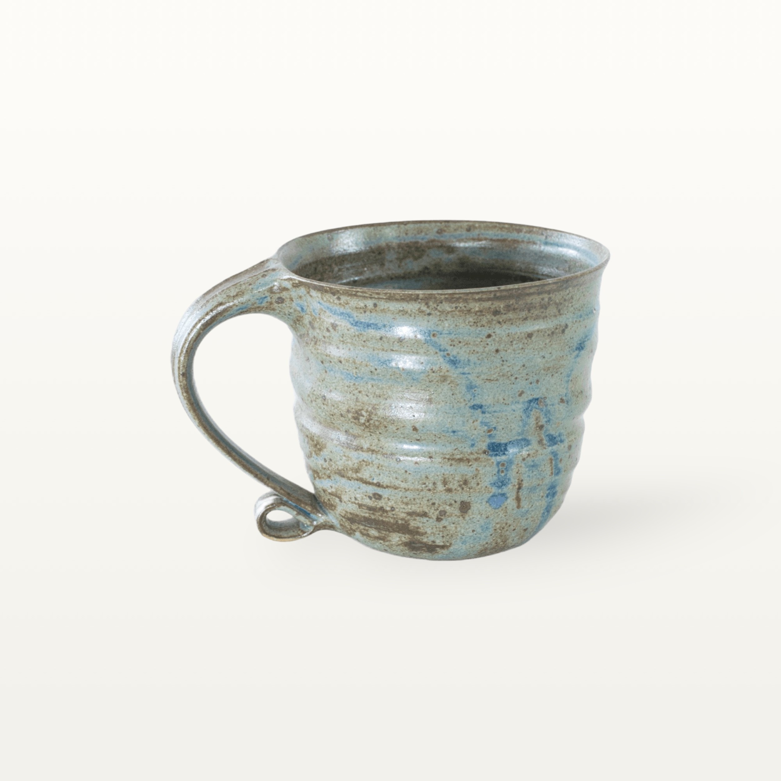 Alternative view of Große, natürliche Keramiktasse - blau
