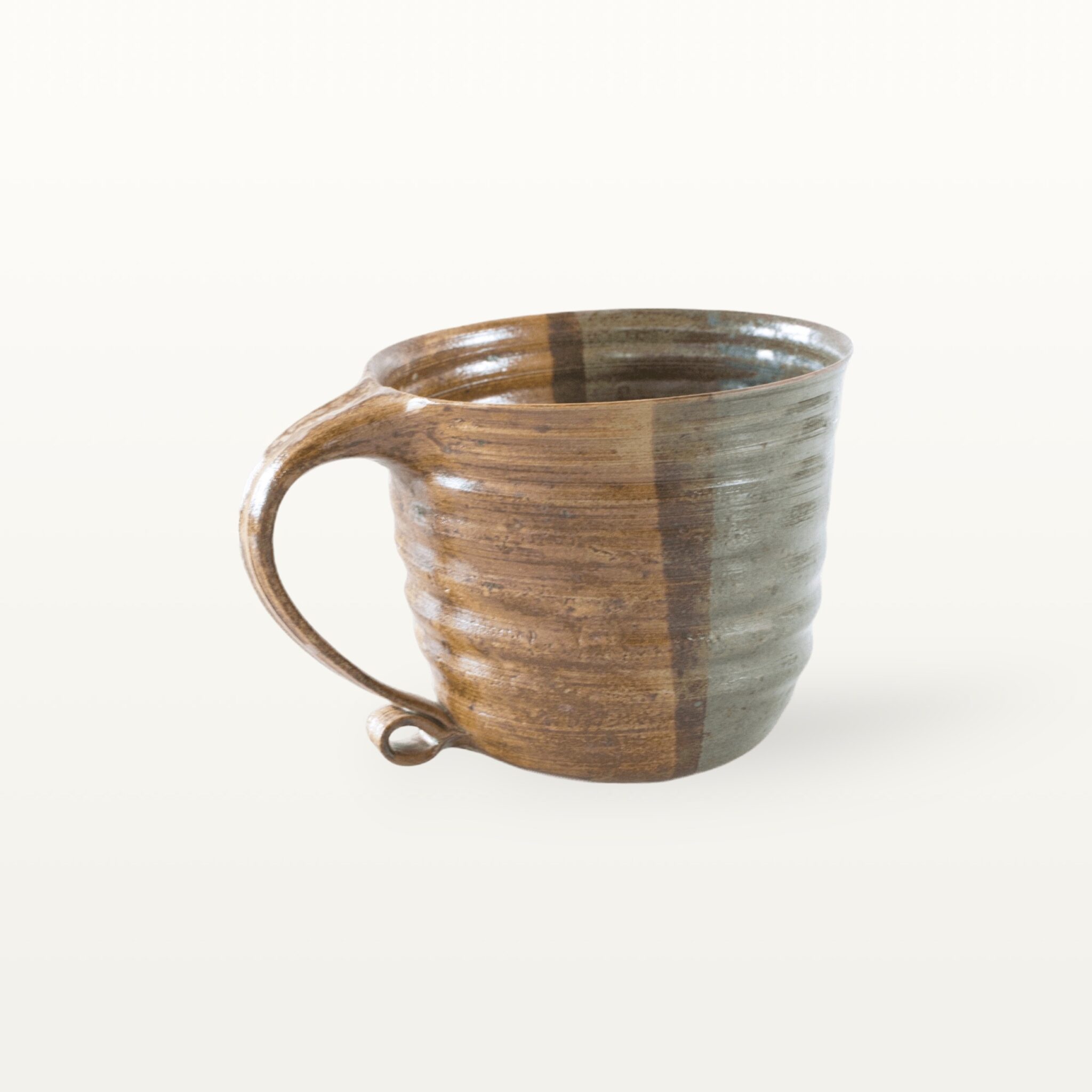 Große, natürliche Keramiktasse - blau und braun 2 Große, natürliche Keramiktasse - blau und braun – Bild 2