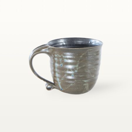 Alternative view of Große, natürliche Keramiktasse - blau und schwarz