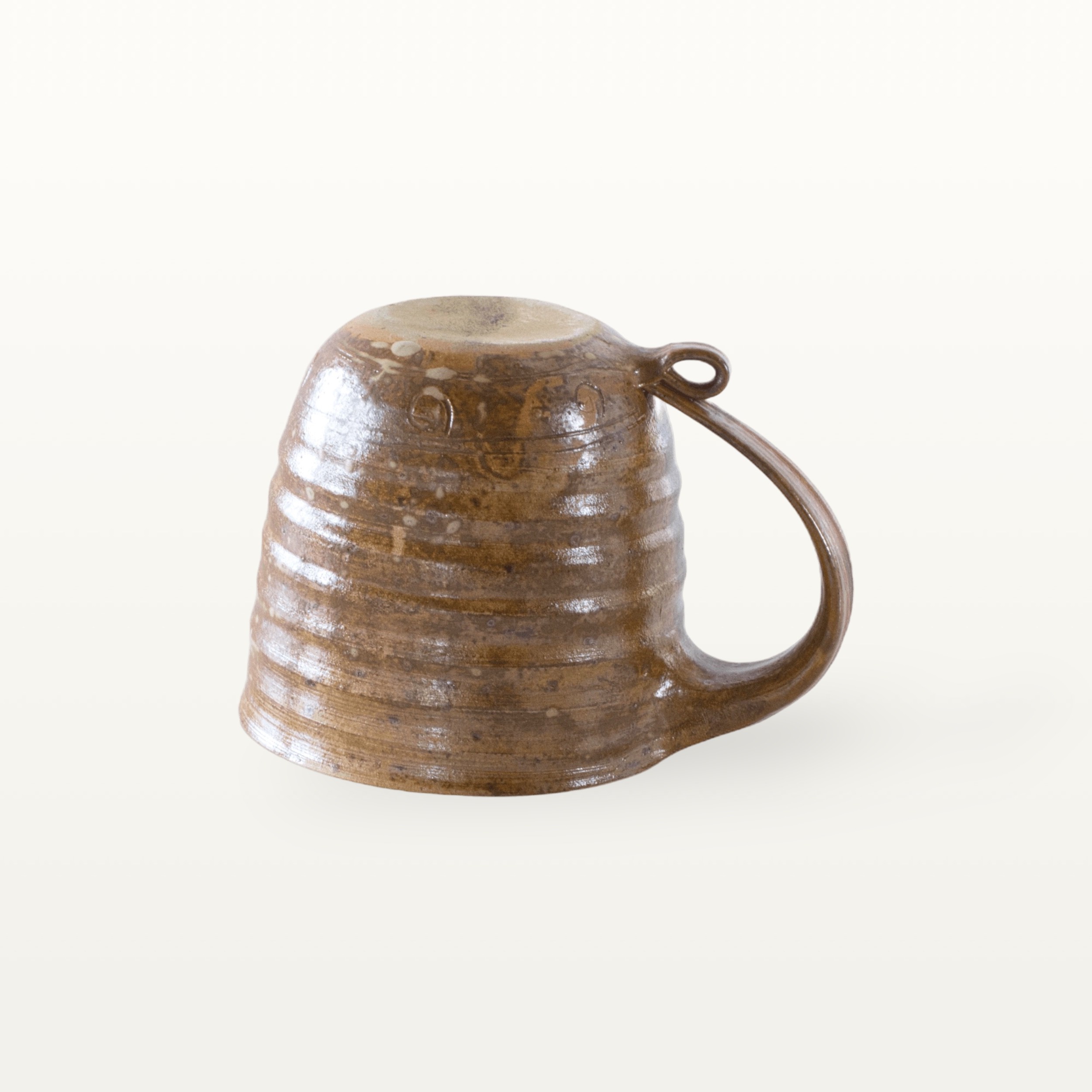 Große, natürliche Keramiktasse - braun