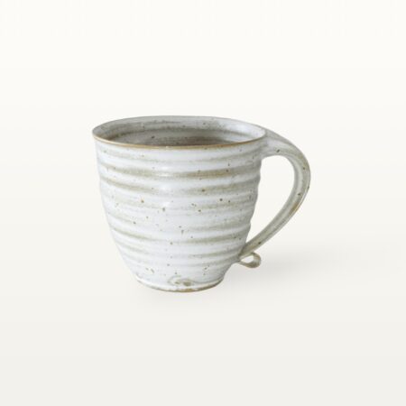 Große bauchige Tasse mit schmalem Fuß - weiß