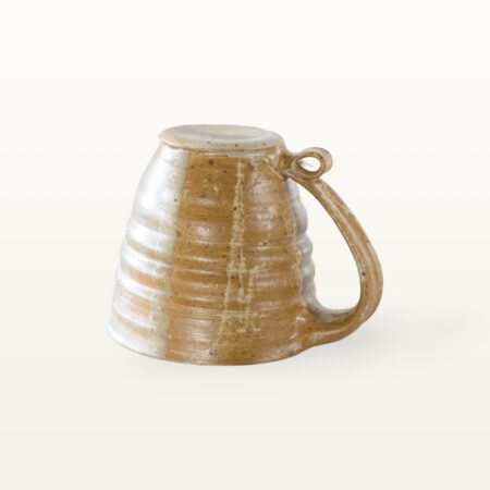 Große bauchige Tasse mit schmalem Fuß - weiß und braun 7 Große bauchige Tasse mit schmalem Fuß - weiß und braun – Bild 3