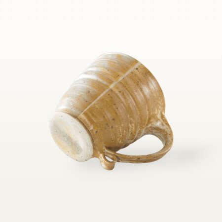 Große bauchige Tasse mit schmalem Fuß - weiß und braun 9 Große bauchige Tasse mit schmalem Fuß - weiß und braun – Bild 5