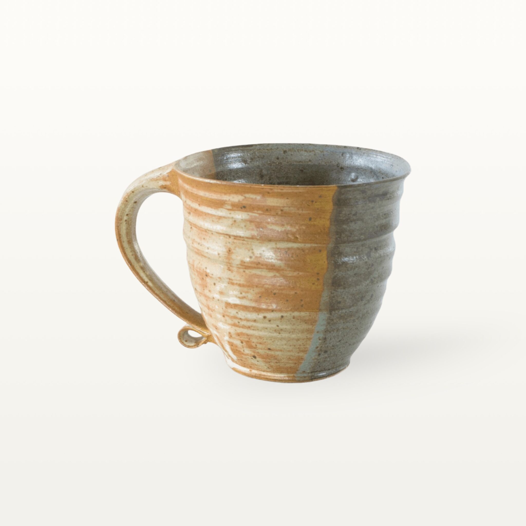 Große bauchige Tasse mit schmalem Fuß - weiß und blau 2 Große bauchige Tasse mit schmalem Fuß - weiß und blau – Bild 2