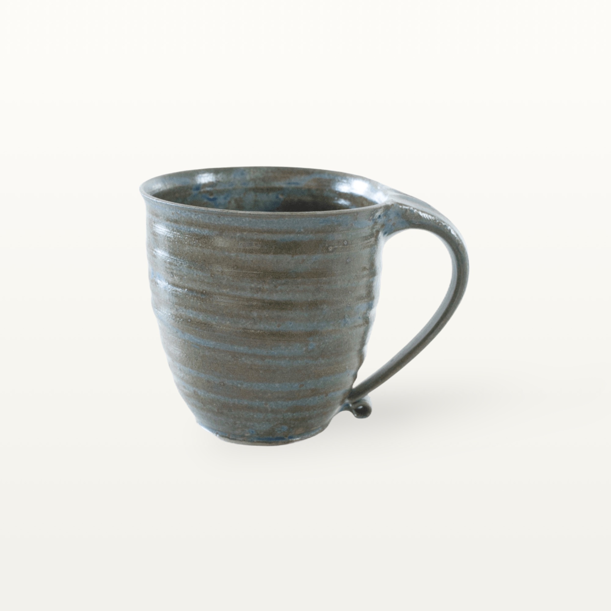 Große bauchige Tasse mit schmalem Fuß - blau