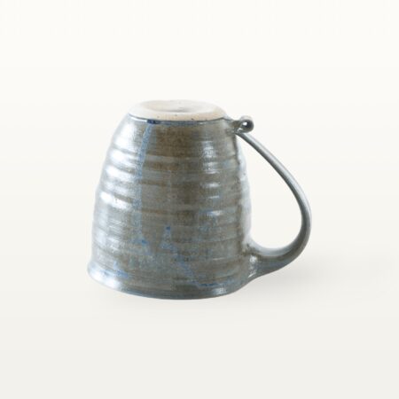 Große bauchige Tasse mit schmalem Fuß - blau – Bild 3