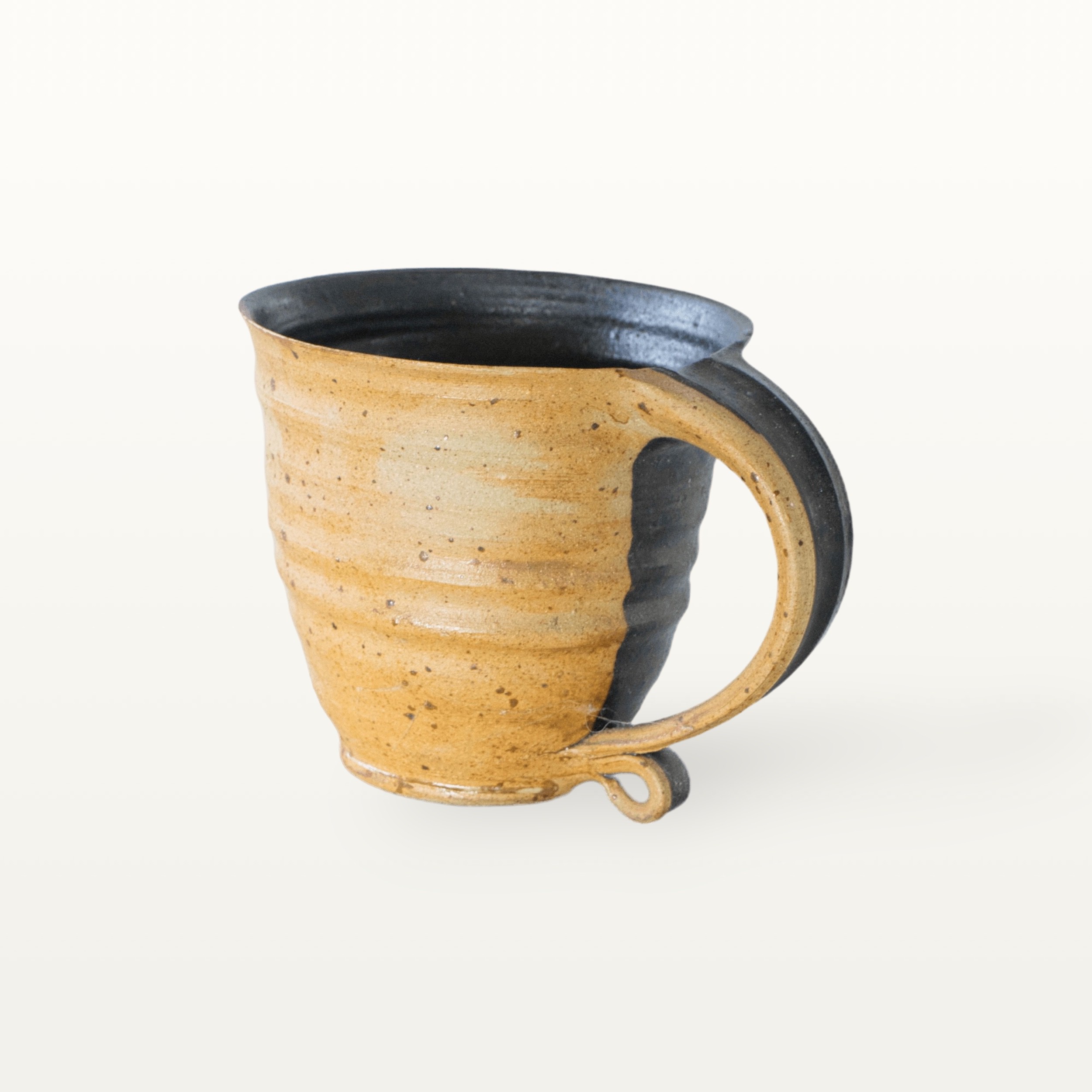 Große bauchige Tasse mit schmalem Fuß - braun und schwarz 10