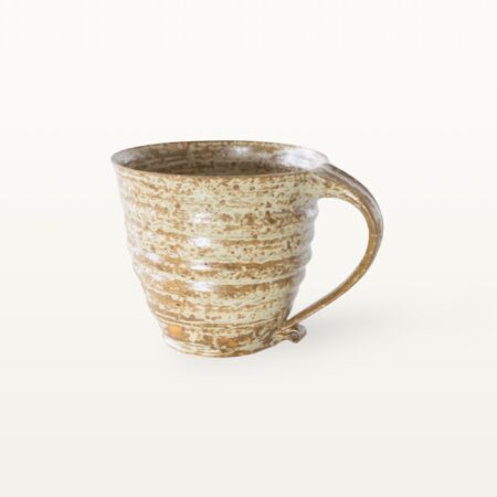 Große bauchige Tasse mit schmalem Fuß - braun