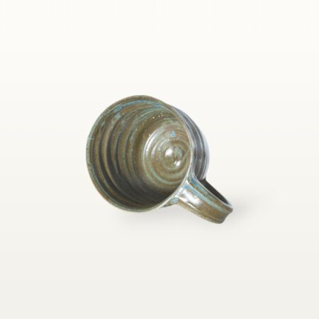 Flache, bauchige Tasse in rustikaler Optik - blau – Bild 4