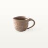 Flache, bauchige Tasse in rustikaler Optik - braun 9