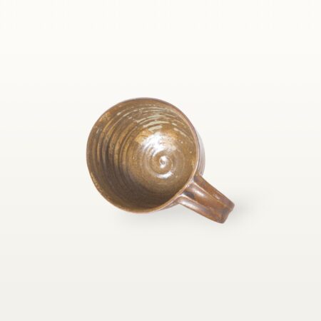 Flache, bauchige Tasse in rustikaler Optik - braun – Bild 5