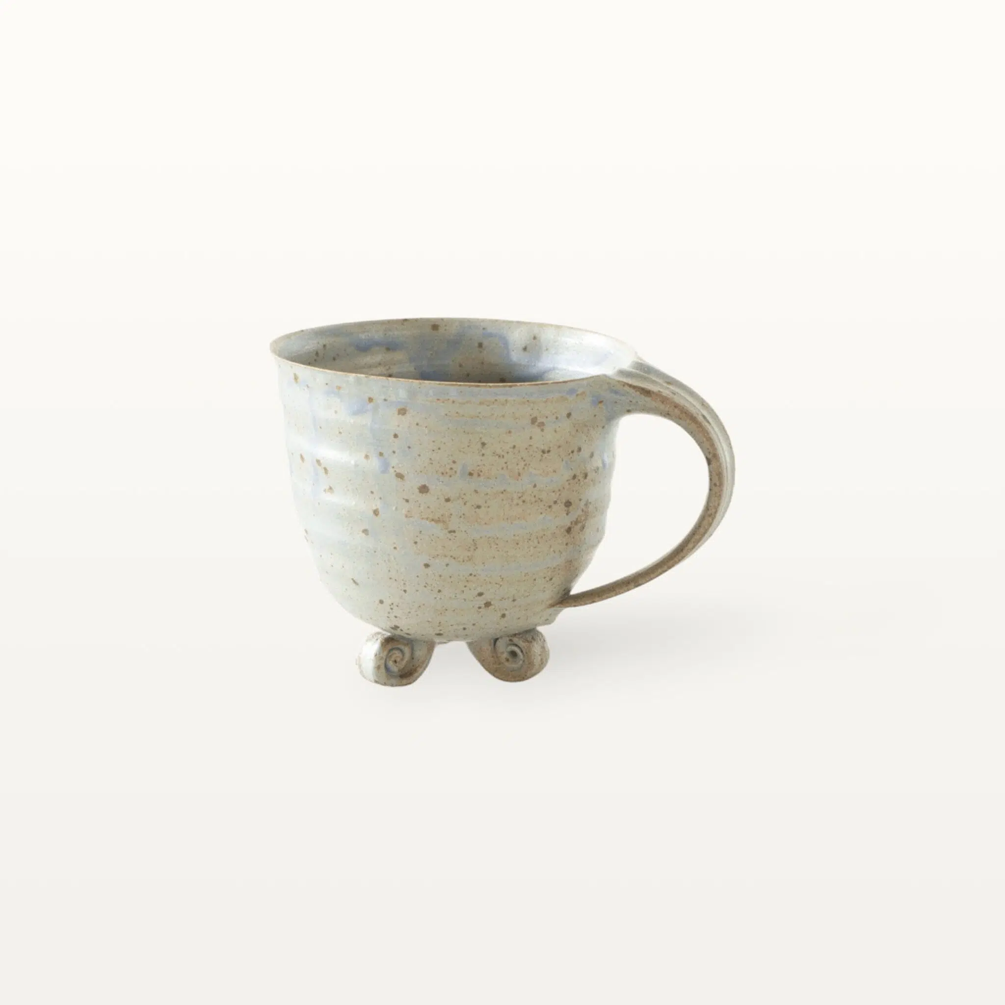Besondere Dreifußtasse aus Keramik - Blau 11