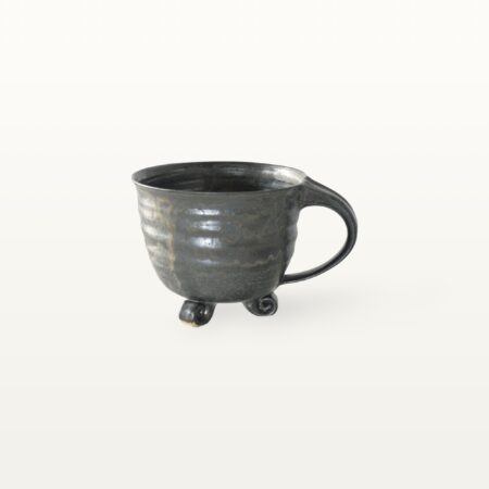 Besondere Dreifußtasse aus Keramik - Schwarz