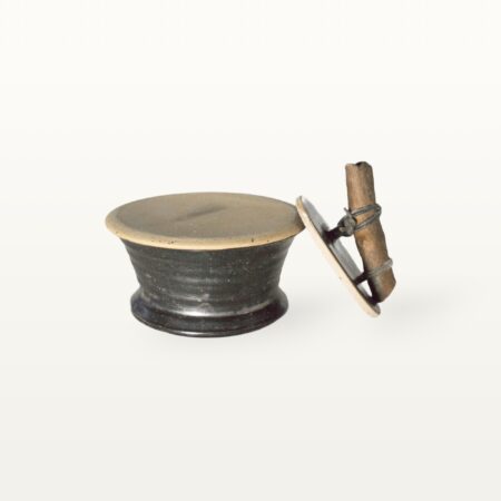 Natürliche Dose mit Holzgriff und Deckel - Schwarz – Bild 4