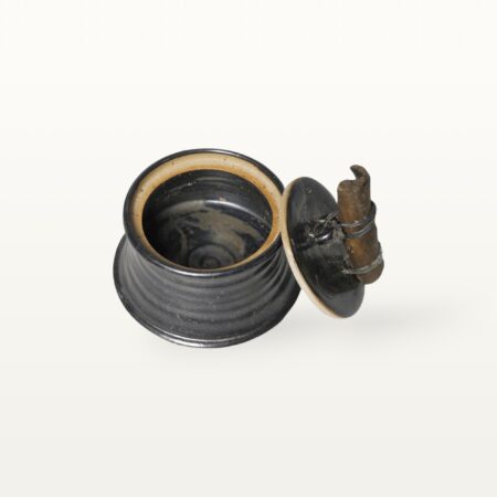 Natürliche Dose mit Holzgriff und Deckel - Schwarz – Bild 5