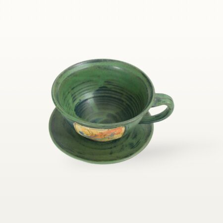 Große Tasse mit Unterteller - Aquarell – Bild 3