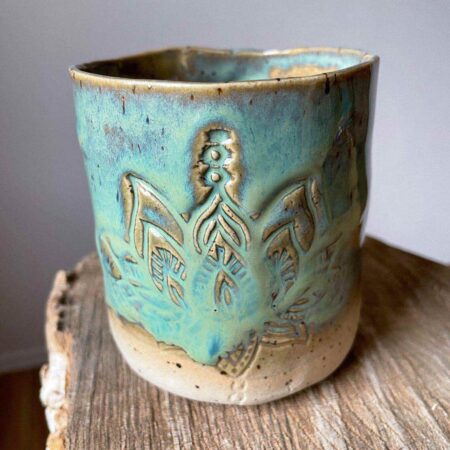handgemachte Tasse Lotus - Türkis – Bild 4
