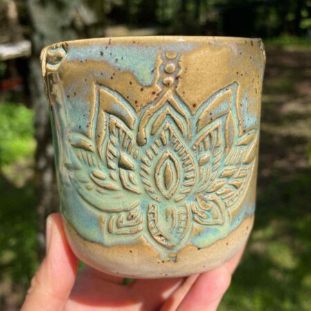 handgemachte Tasse Lotus - Türkis 12 handgemachte Tasse Lotus - Türkis – Bild 5