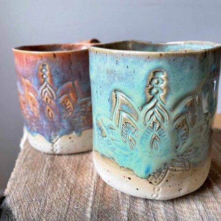 handgemachte Tasse Lotus - Türkis 15 handgemachte Tasse Lotus - Türkis – Bild 8