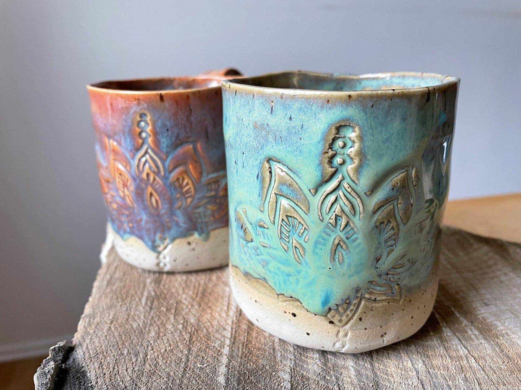 handgemachte Tasse Lotus - Türkis 8 handgemachte Tasse Lotus - Türkis – Bild 8