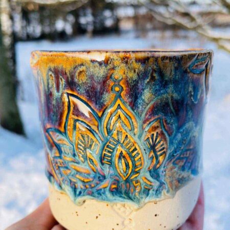 getöpferter Becher Lotus - Blau 15 getöpferter Becher Lotus - Blau – Bild 8