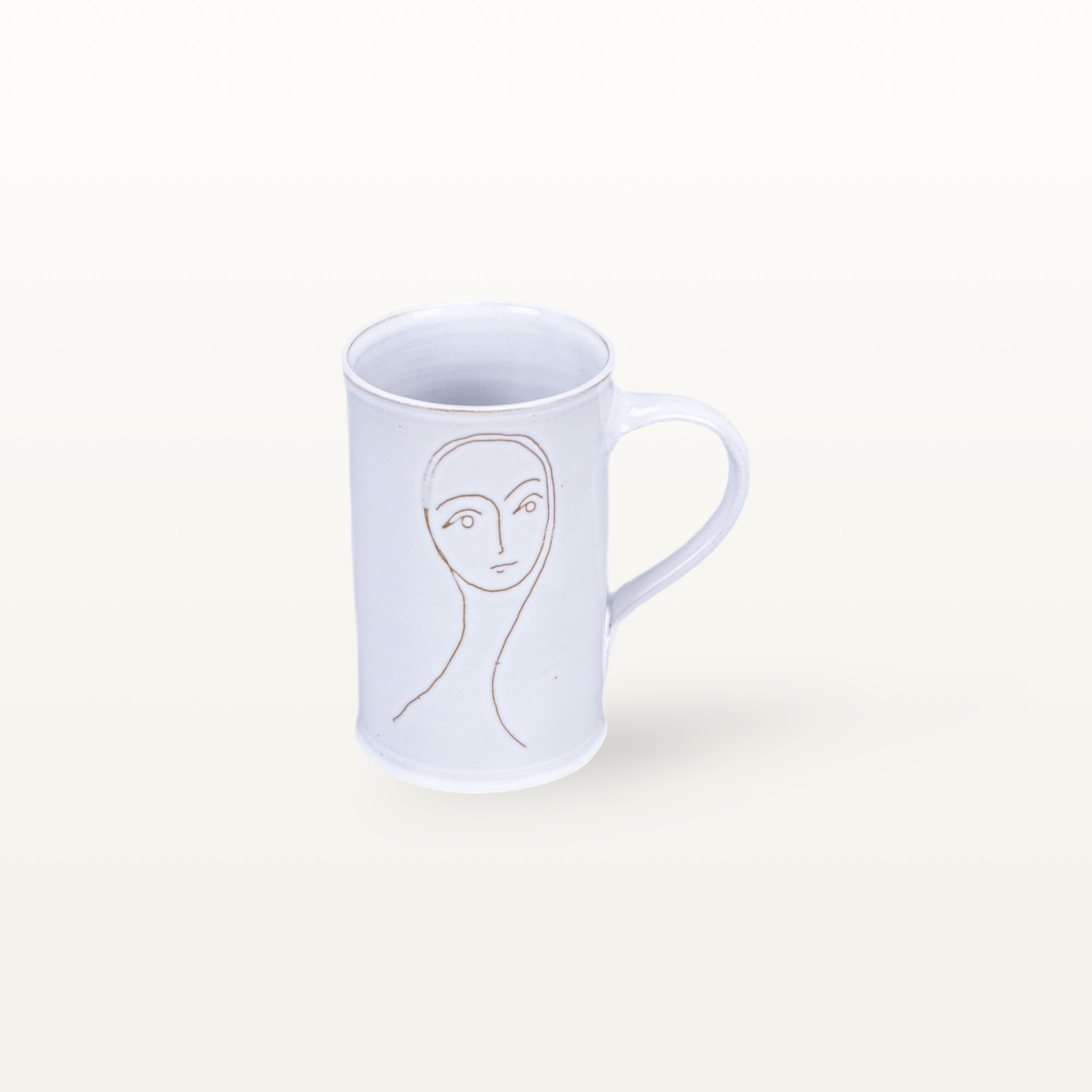 elegante Kaffeetasse "Gesichtspunkte" - Frauengesicht 1 elegante Kaffeetasse "Gesichtspunkte" - Frauengesicht