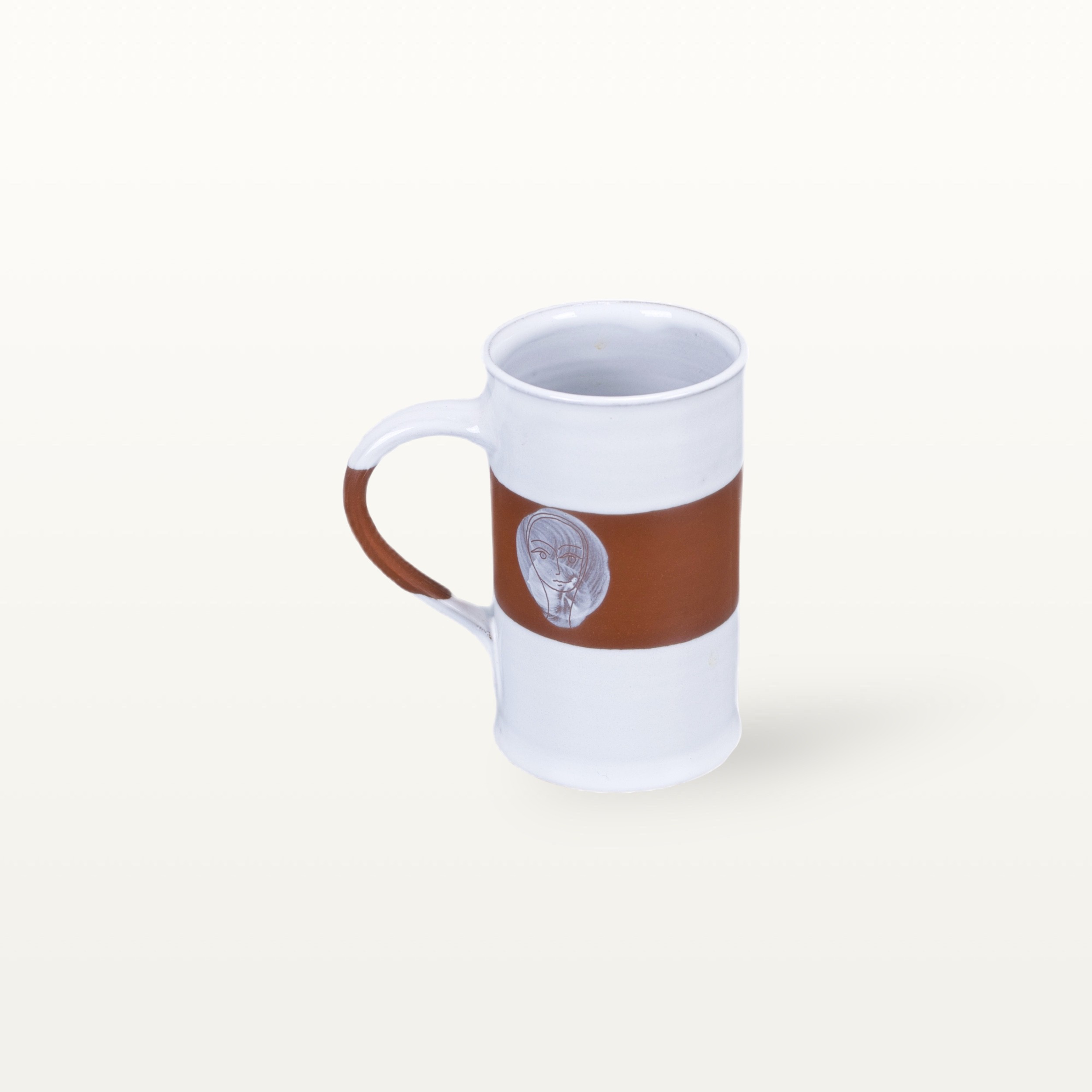 Alternative view of elegante Kaffeetasse "Gesichtspunkte" - Terrakottaband