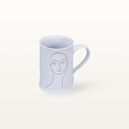Kleine Keramik Tasse "Gesichtspunkte" - Frauengesicht