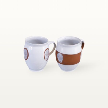 Bauchige Tasse "Gesichtspunkte" - Terrakottaband – Bild 6