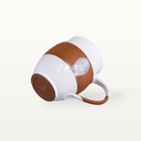 Bauchige Tasse "Gesichtspunkte" - Terrakottaband – Bild 5