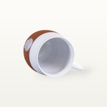 Bauchige Tasse "Gesichtspunkte" - Terrakottaband – Bild 4