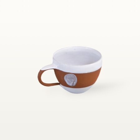 Milchkaffeetassen "Gesichtspunkte" - Terrakottaband – Bild 3