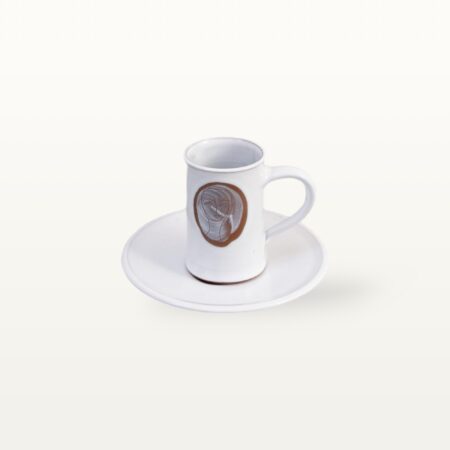 Set Espressotasse mit Unterteller "Gesichtspunkte-Frau"