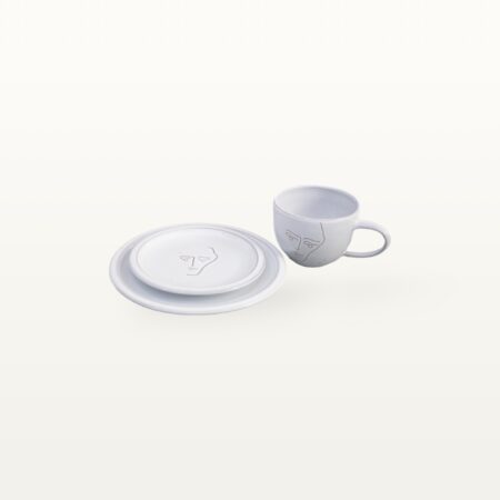 Gedeck, Teller, Unterteller, Tasse "Gesichtspunkte-Mann" – Bild 3