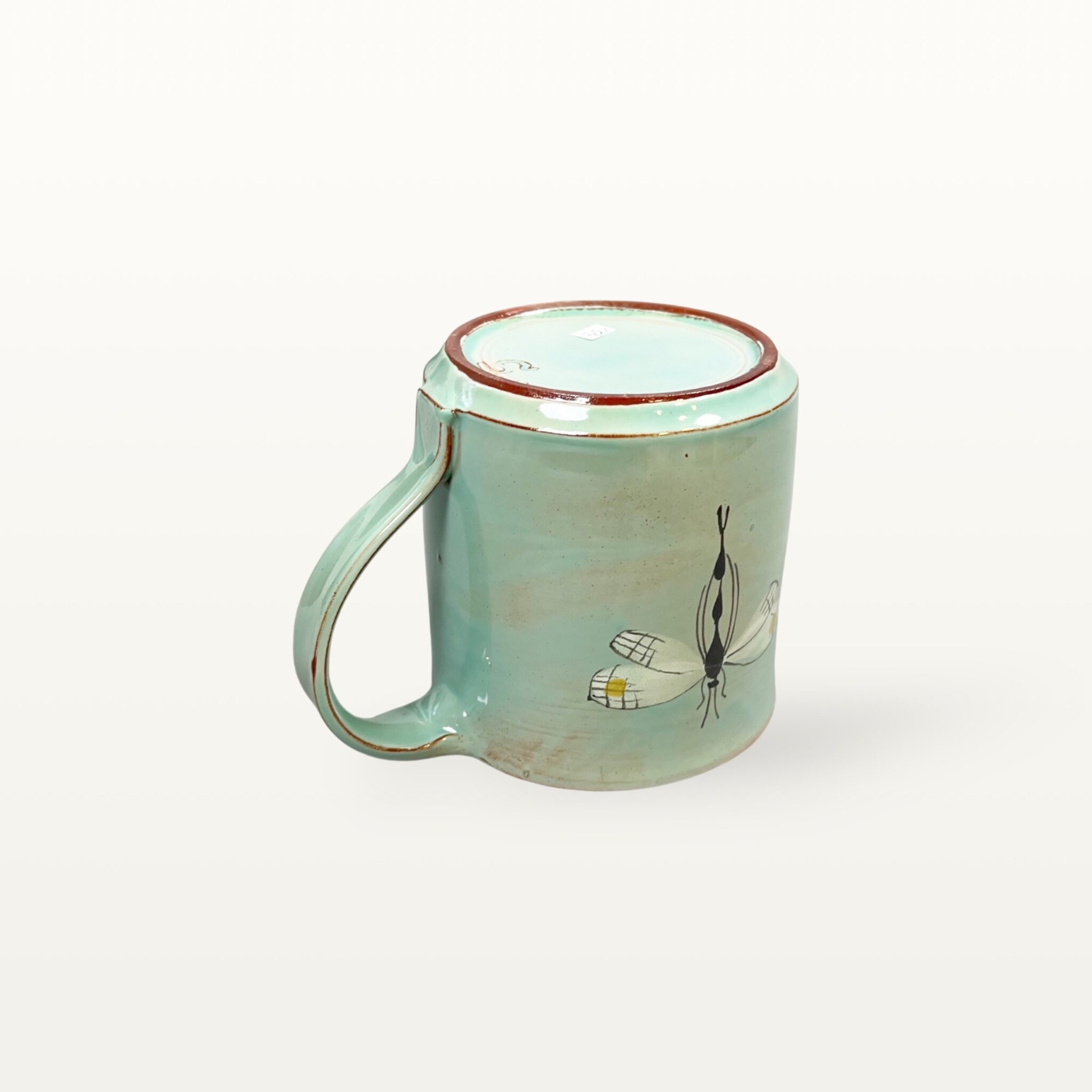 Alternative view of Salbeifarbener Kaffeepott mit Libellenmotiv